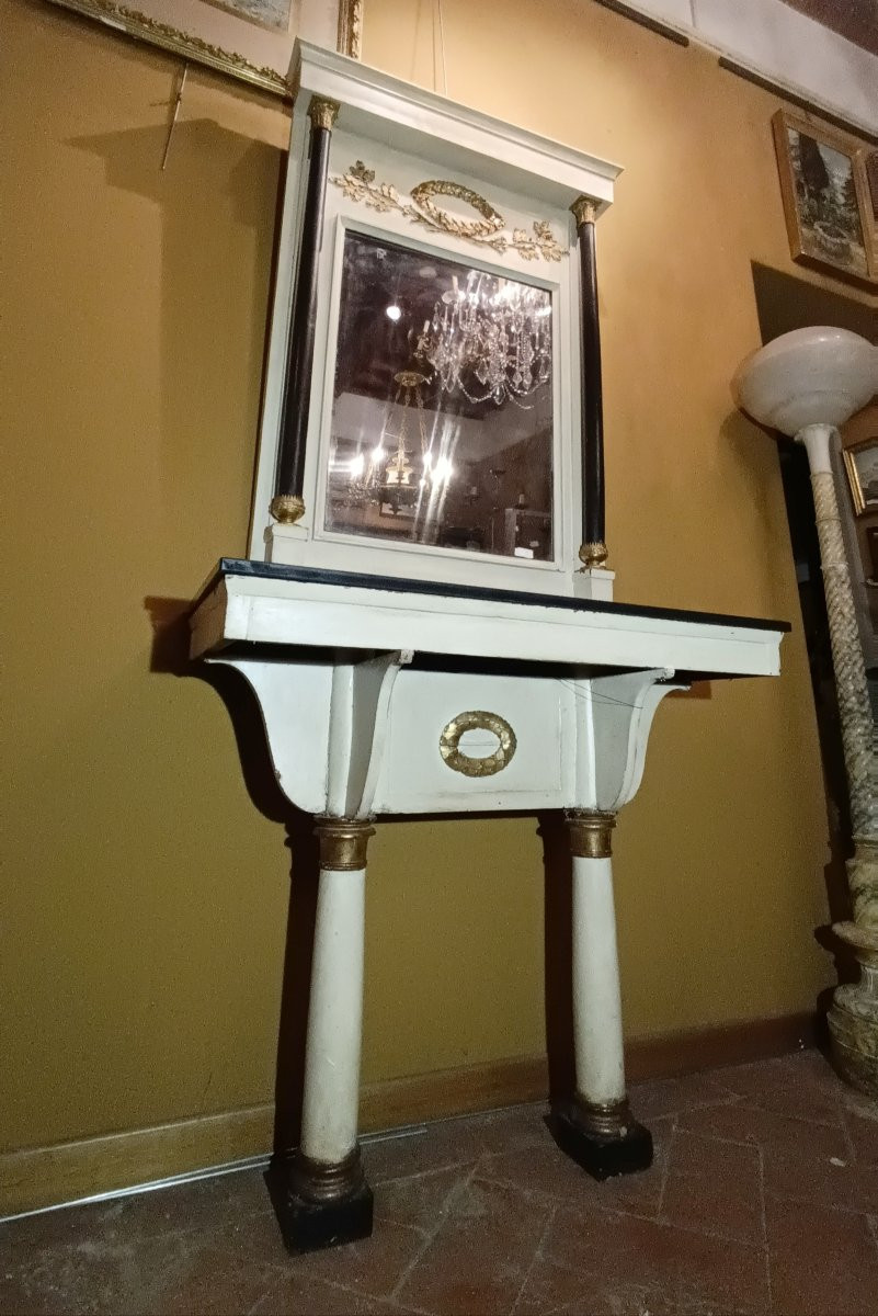 CONSOLE ET MIROIR DE STYLE EMPIRE DÉBUT DU 19ème SIÈCLE-photo-1