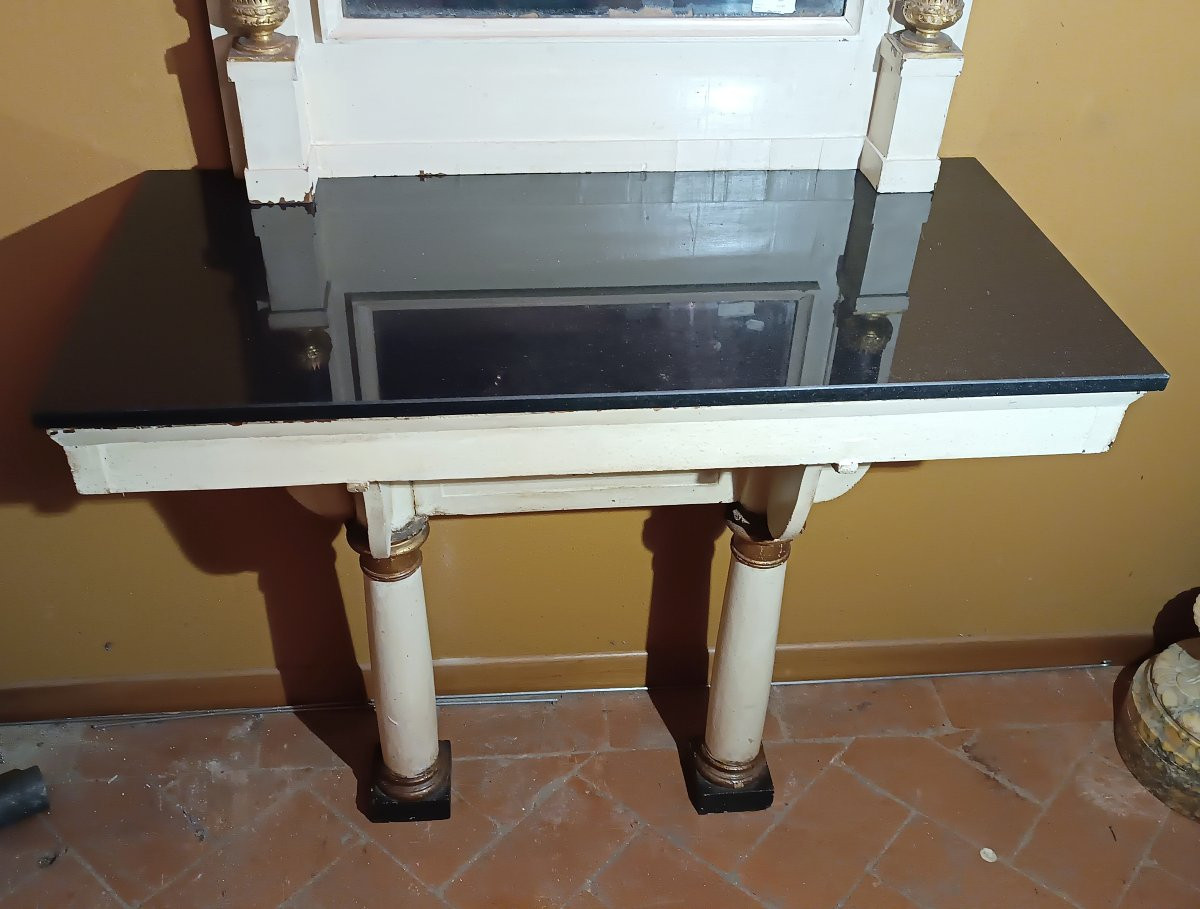 CONSOLE ET MIROIR DE STYLE EMPIRE DÉBUT DU 19ème SIÈCLE-photo-5