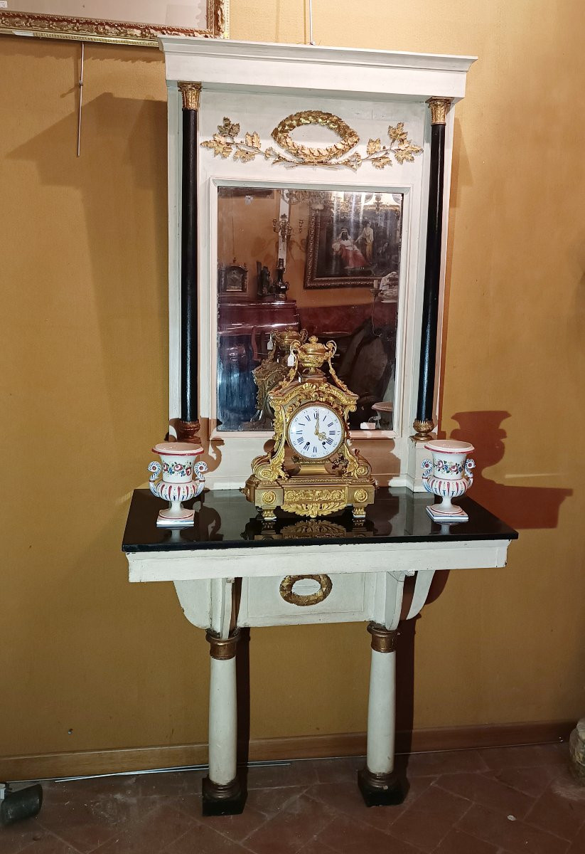 CONSOLE ET MIROIR DE STYLE EMPIRE DÉBUT DU 19ème SIÈCLE-photo-6