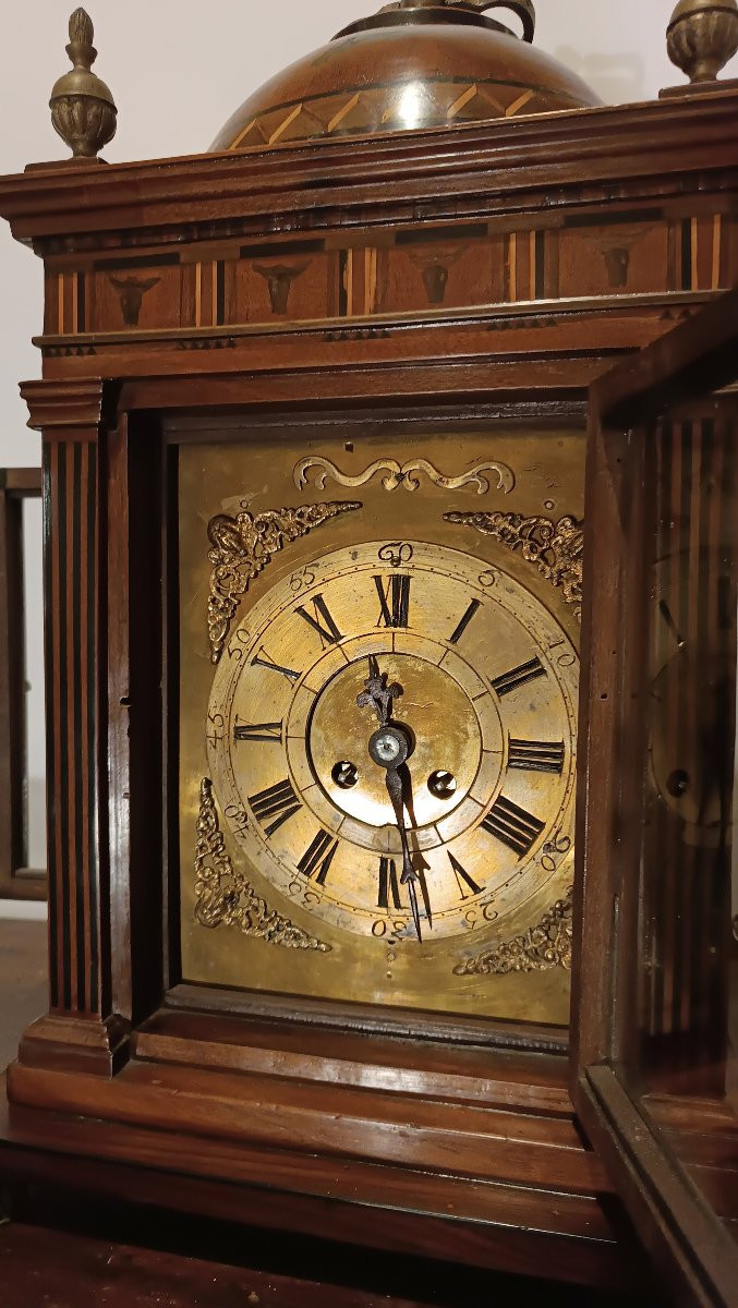 HORLOGE AVEC BOÎTIER EN BOIS MARQUETÉ FIN DU 17ème SIÈCLE-photo-5