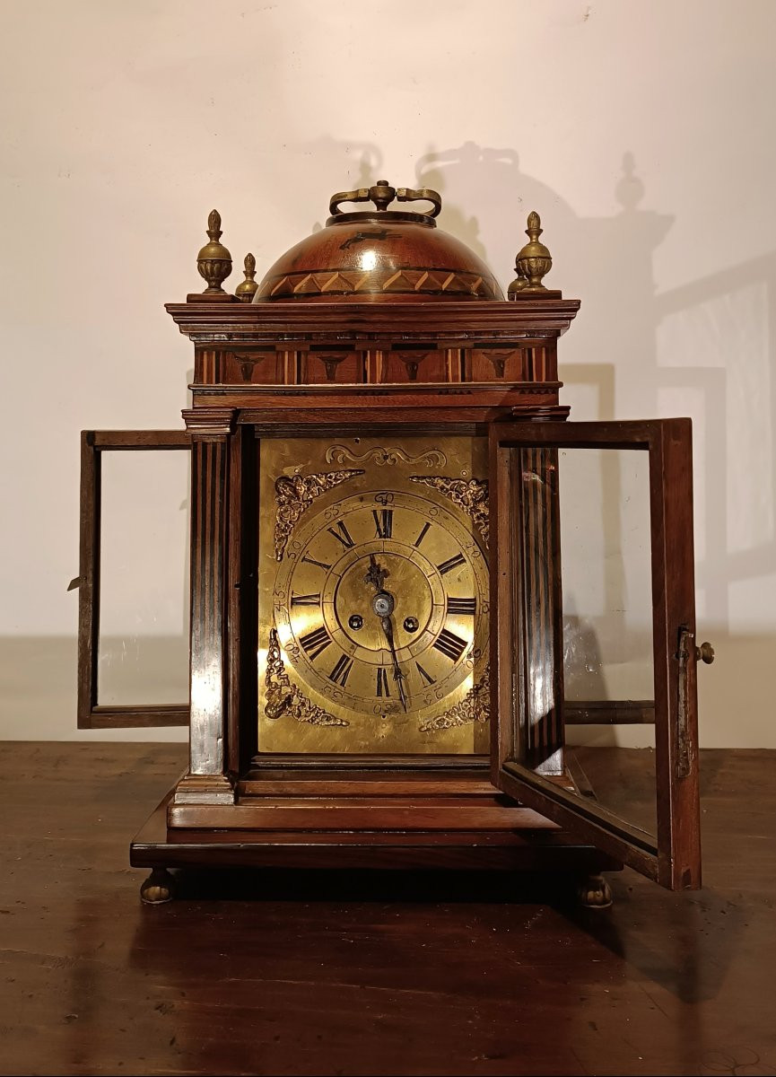HORLOGE AVEC BOÎTIER EN BOIS MARQUETÉ FIN DU 17ème SIÈCLE-photo-6