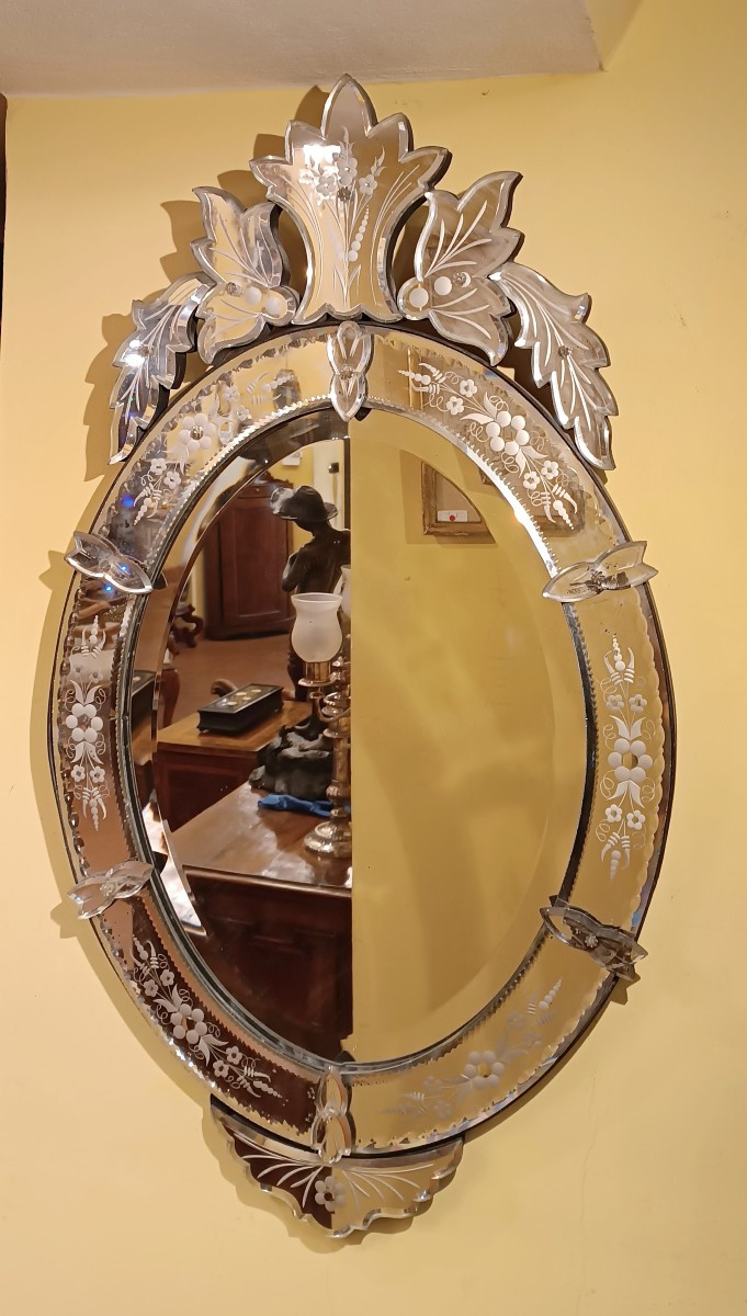 MIROIR EN VERRE DE MURANO MILIEU DU 19ème SIÈCLE