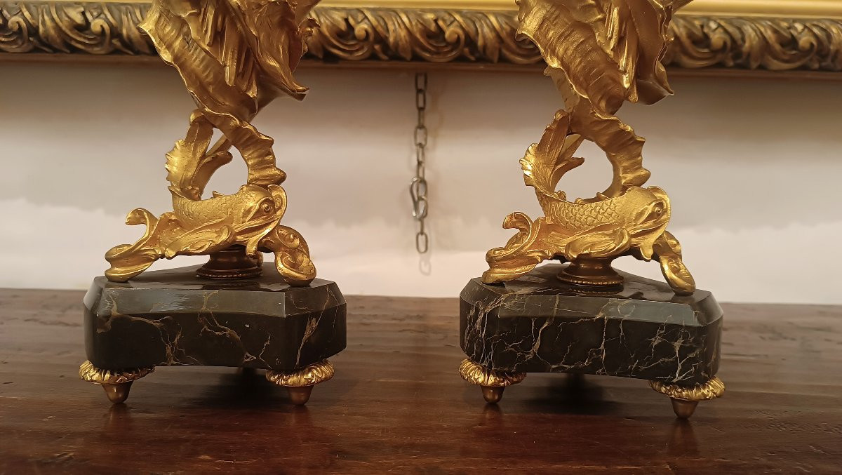 PAIRE DE VASES DÉCORATIFS DE STYLE LOUIS XV MILIEU DU 19ème SIÈCLE-photo-2