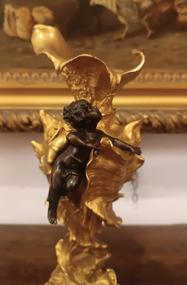 PAIRE DE VASES DÉCORATIFS DE STYLE LOUIS XV MILIEU DU 19ème SIÈCLE-photo-3