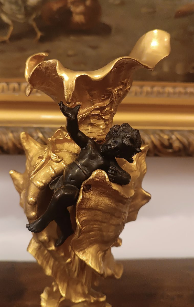 PAIRE DE VASES DÉCORATIFS DE STYLE LOUIS XV MILIEU DU 19ème SIÈCLE-photo-4