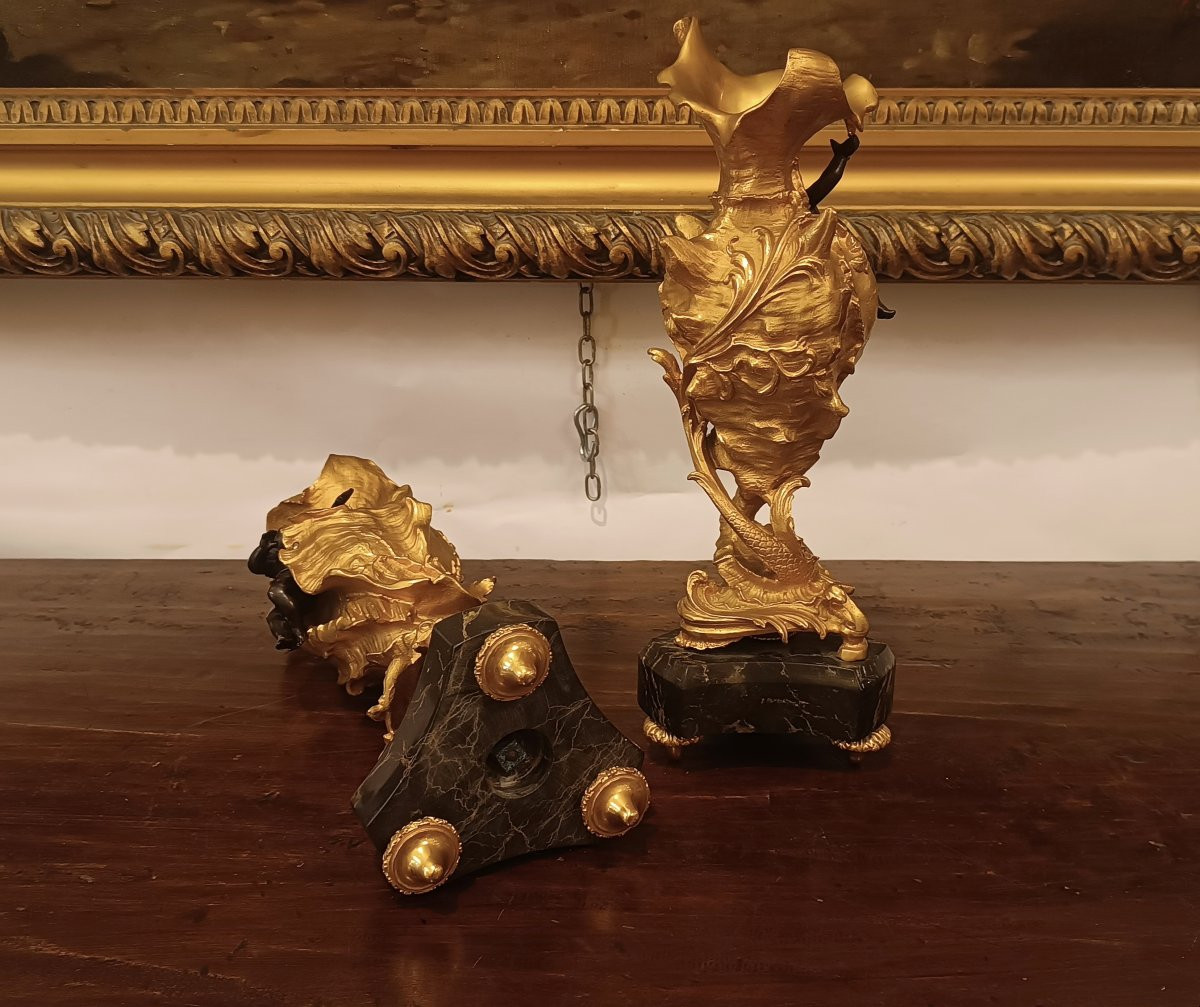 PAIRE DE VASES DÉCORATIFS DE STYLE LOUIS XV MILIEU DU 19ème SIÈCLE-photo-5
