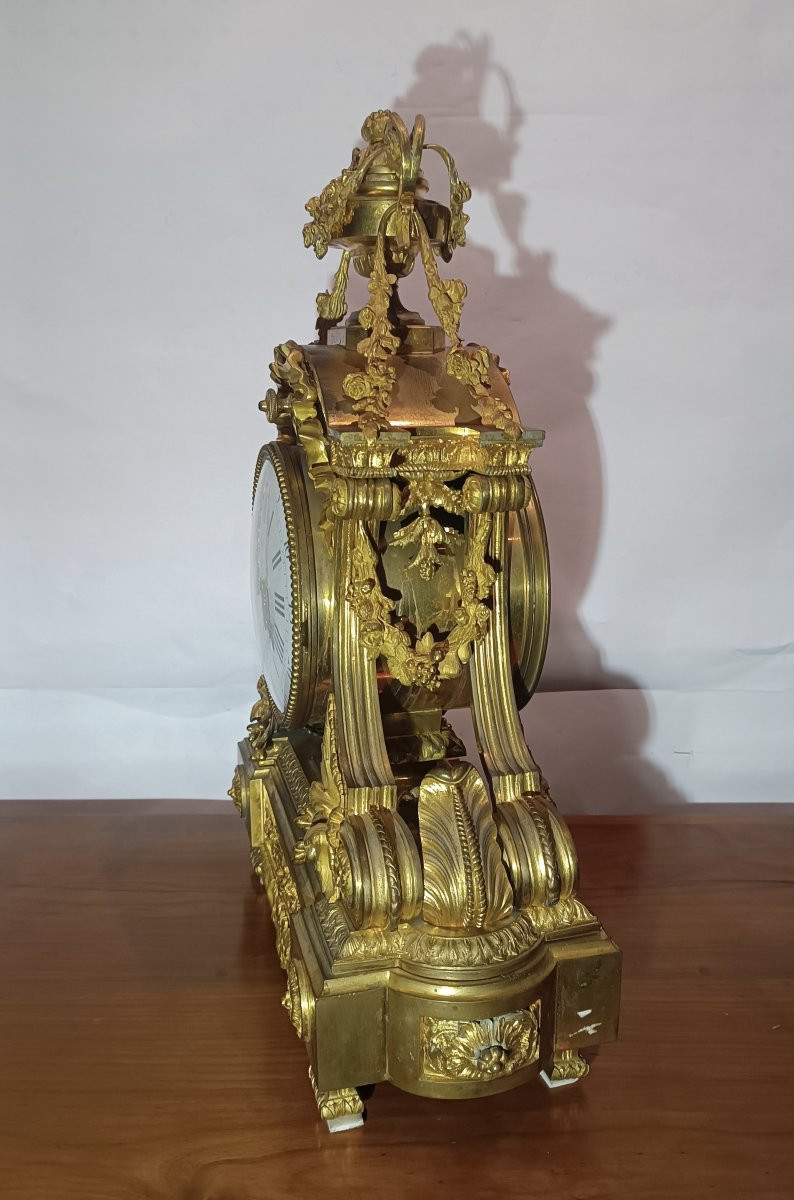 PENDULE EMPIRE EN BRONZE DORÉ DÉBUT DU 19ème SIÈCLE-photo-1