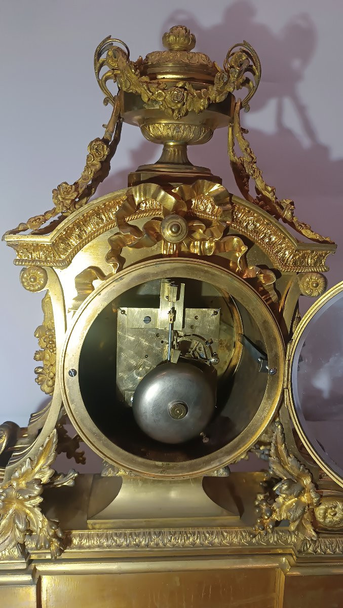 PENDULE EMPIRE EN BRONZE DORÉ DÉBUT DU 19ème SIÈCLE-photo-6