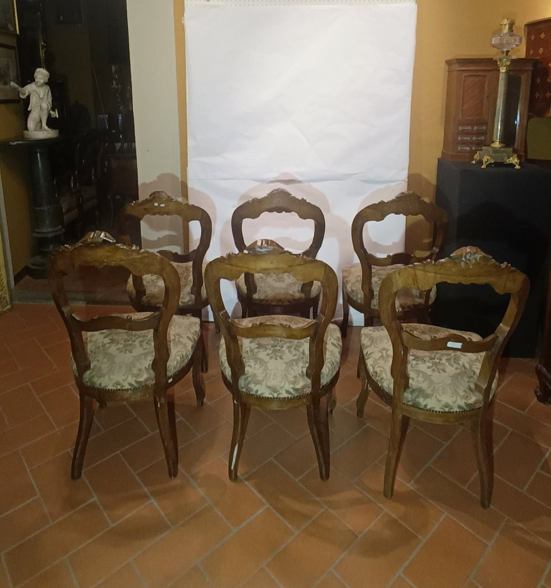 Mid-19th Century Set Of Six Louis Philippe Walnut Chairs-photo-3