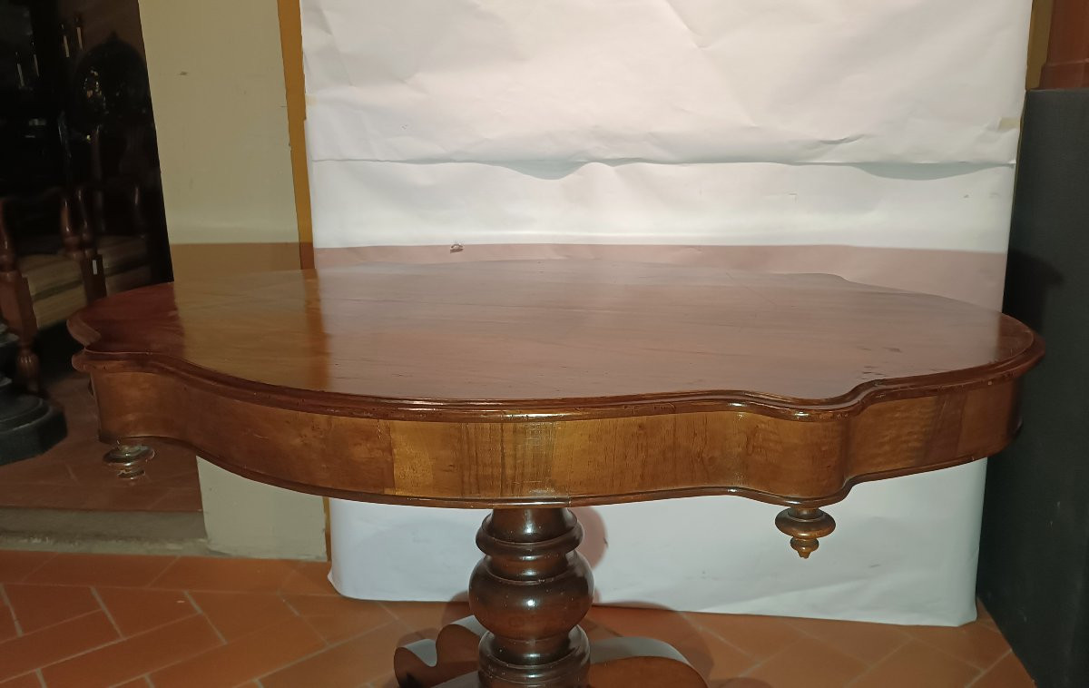 TABLE BASSE OVALE LOUIS-PHILIPPE PREMIÈRE MOITIÉ DU 19ème SIÈCLE-photo-2