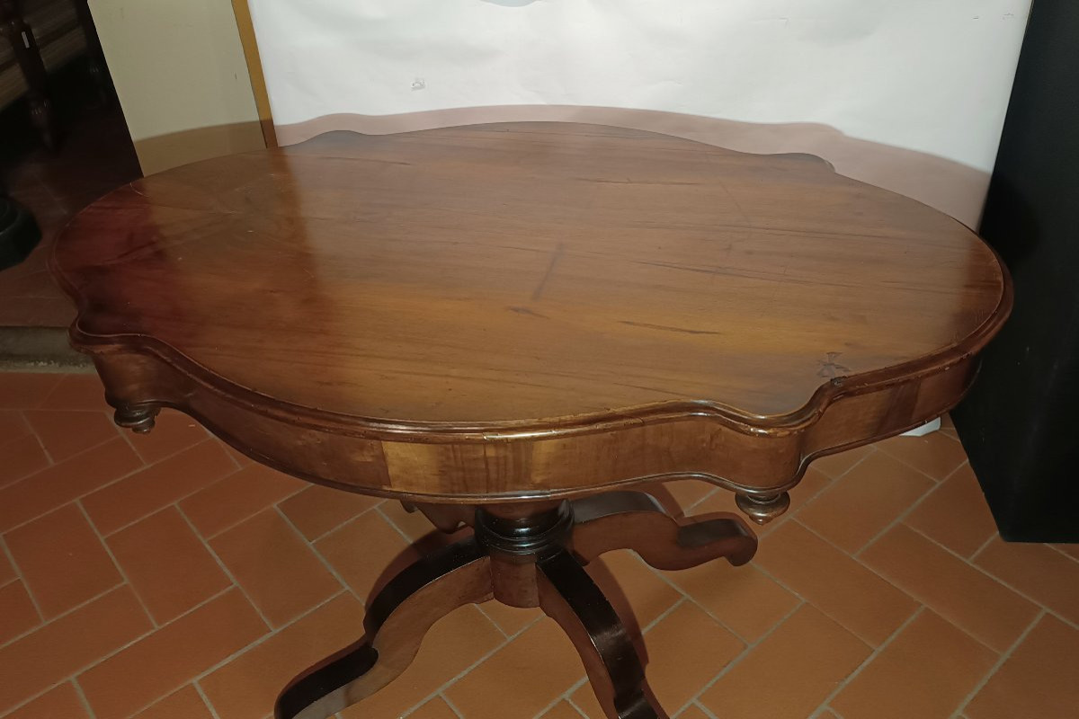 TABLE BASSE OVALE LOUIS-PHILIPPE PREMIÈRE MOITIÉ DU 19ème SIÈCLE-photo-3