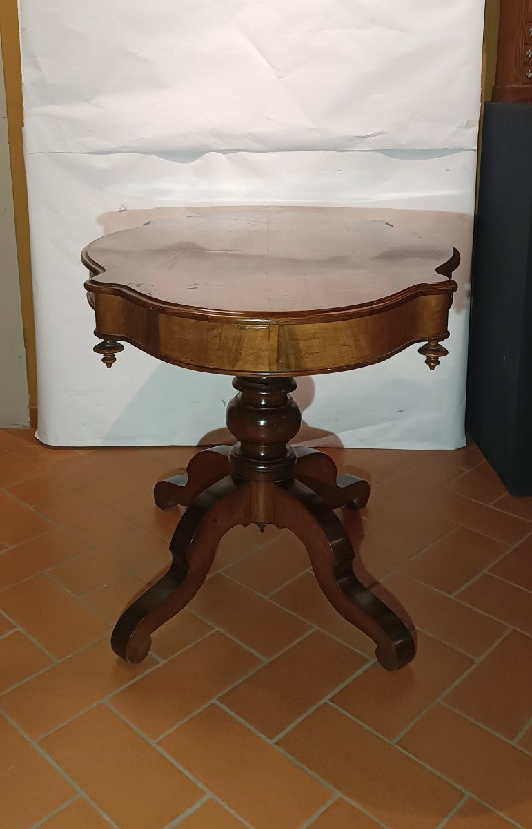 TABLE BASSE OVALE LOUIS-PHILIPPE PREMIÈRE MOITIÉ DU 19ème SIÈCLE-photo-2