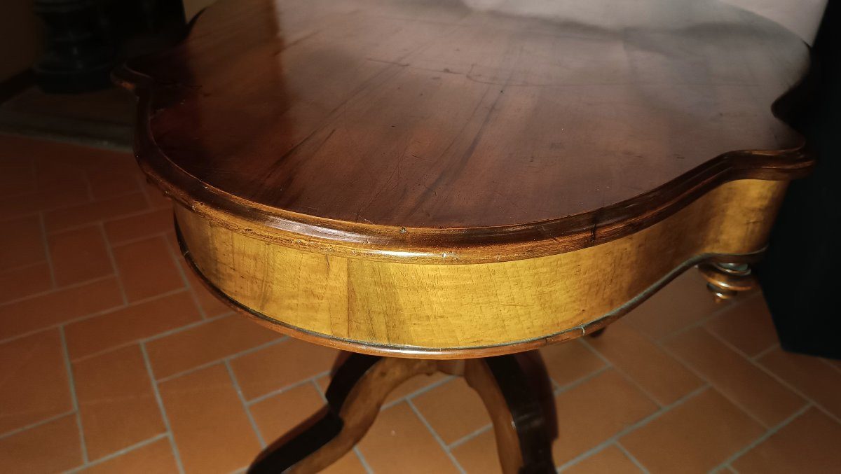 TABLE BASSE OVALE LOUIS-PHILIPPE PREMIÈRE MOITIÉ DU 19ème SIÈCLE-photo-3