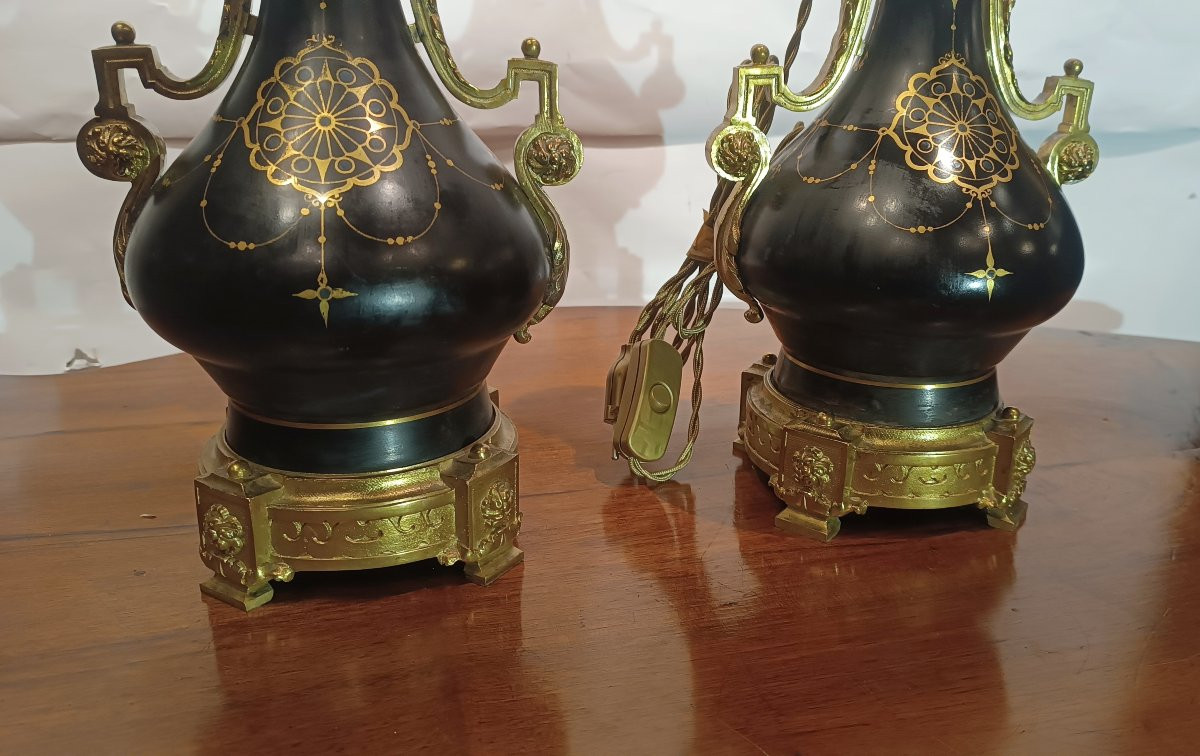 Second Half Of The 19th Century Pair Of Porcelain And Gilt Bronze Lights-photo-1