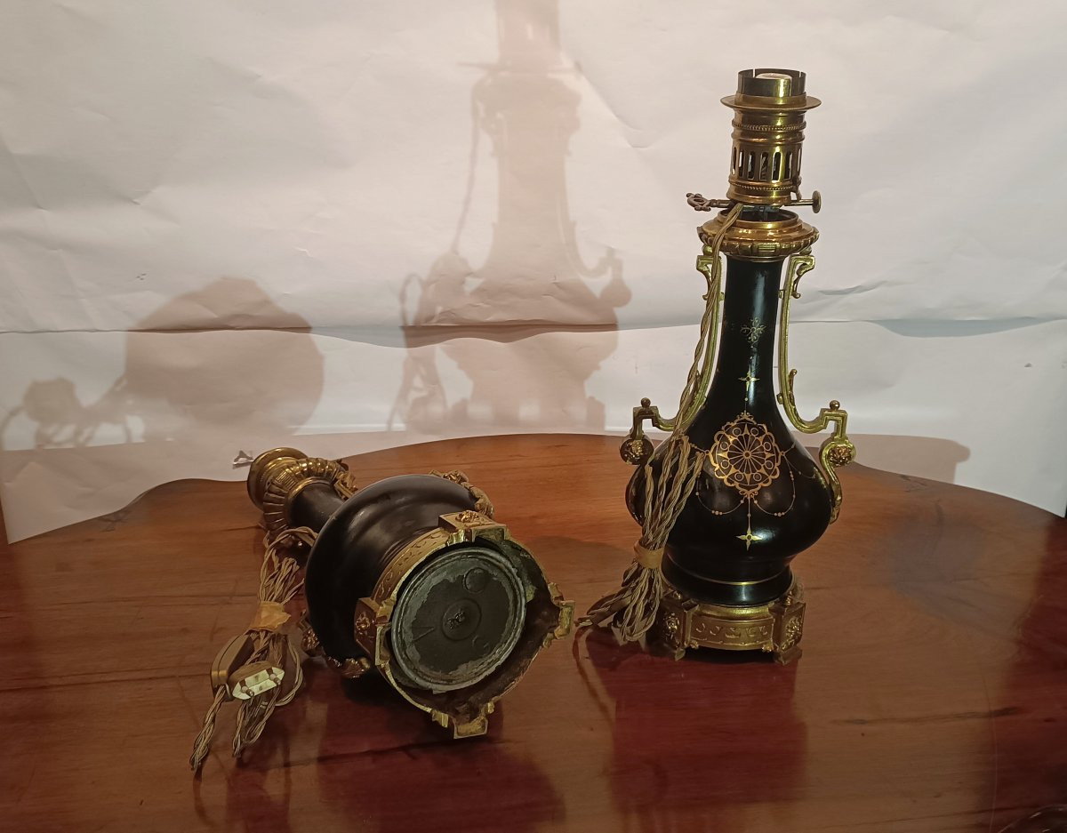 Second Half Of The 19th Century Pair Of Porcelain And Gilt Bronze Lights-photo-6