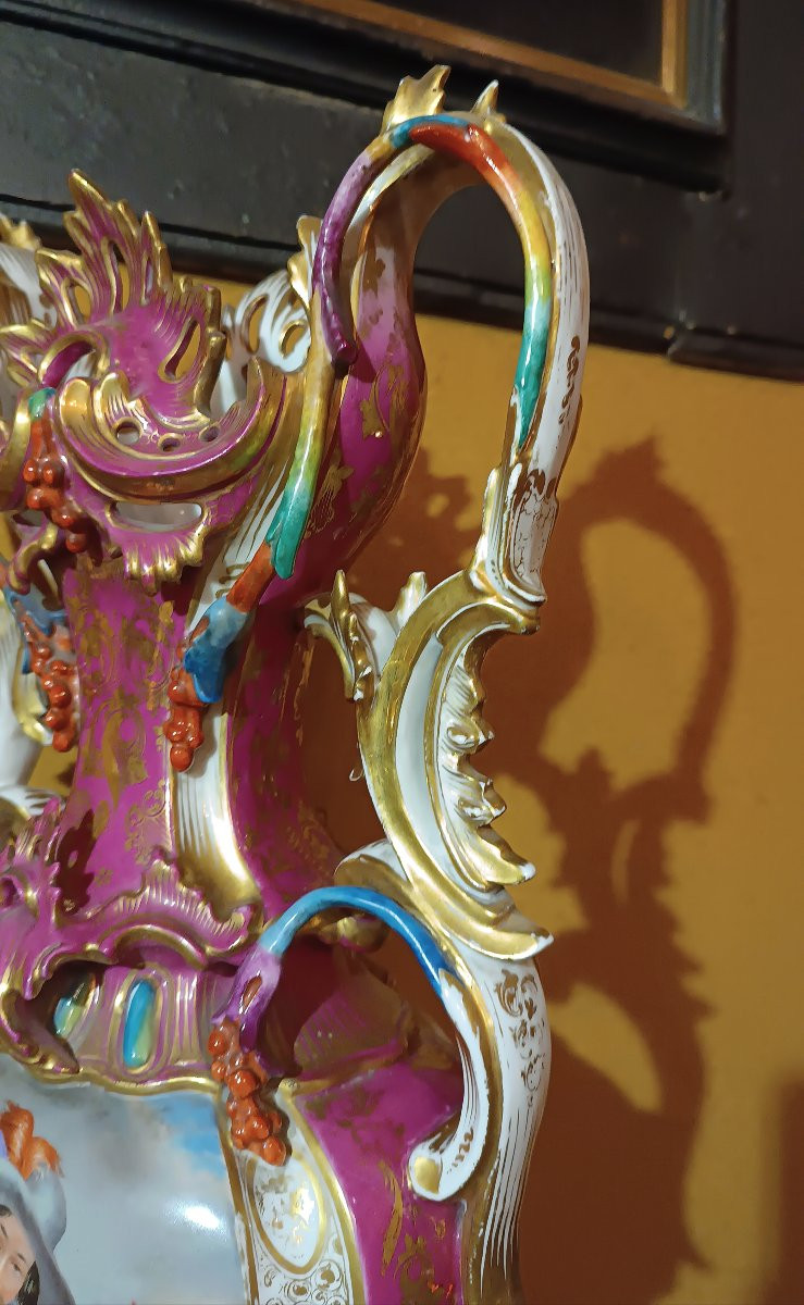 PAIRE DE VASES EN PORCELAINE JACOB PETIT SECONDE MOITIÉ DU 19ème SIÈCLE-photo-3