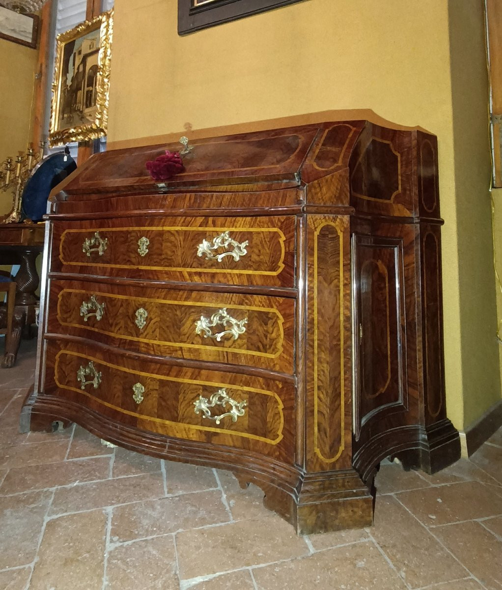 Mid-19th Century Louis XV Drop-down Chest Of Drawers With Inlays-photo-4