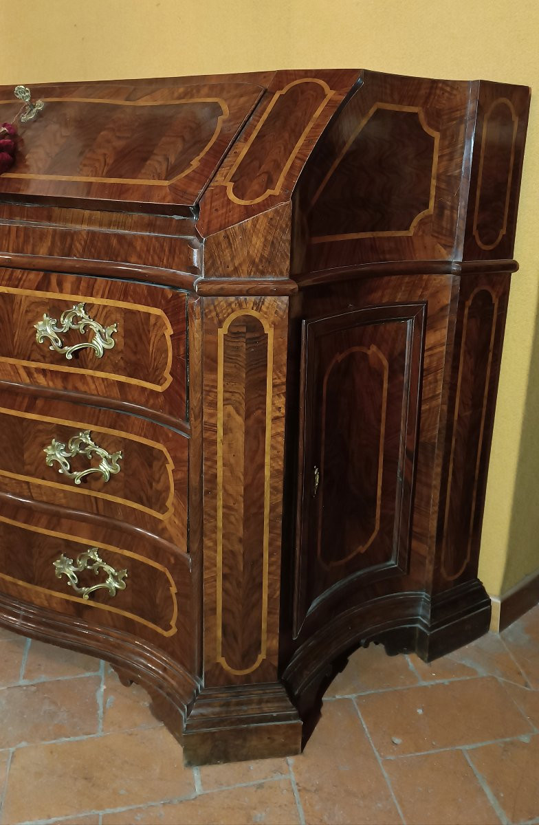 Mid-19th Century Louis XV Drop-down Chest Of Drawers With Inlays-photo-5