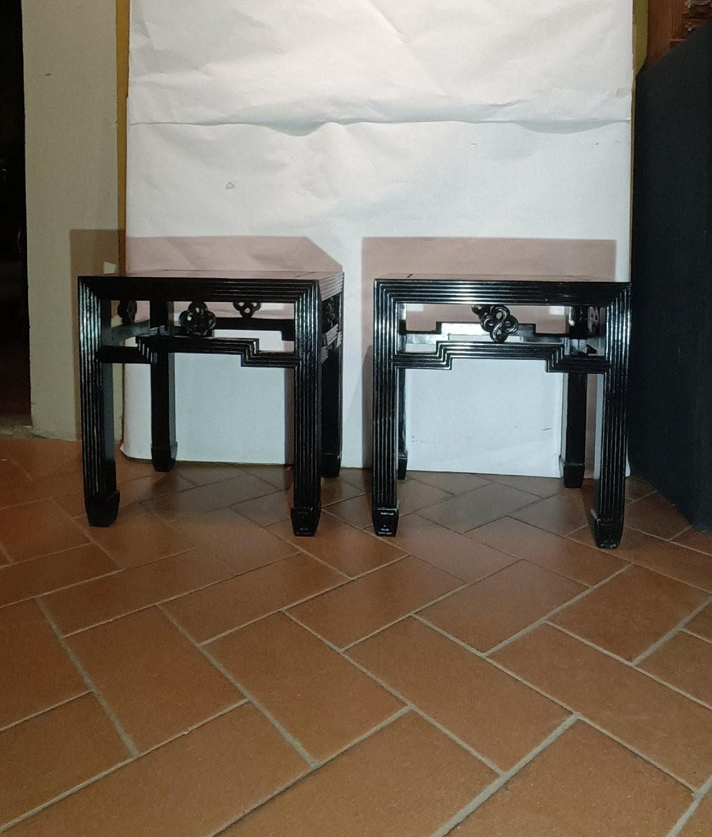 Late 19th Century Pair Of Chinese Coffee Tables-photo-1