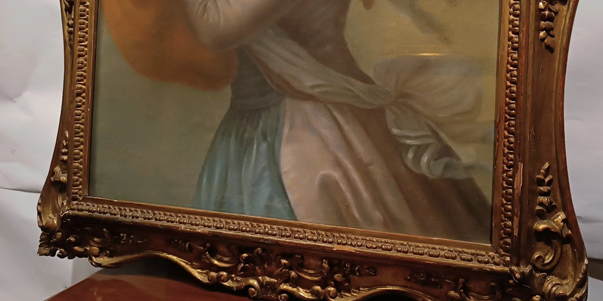 PORTRAIT AU PASTEL D'UNE FEMME DÉBUT DU 19ème SIÈCLE-photo-1