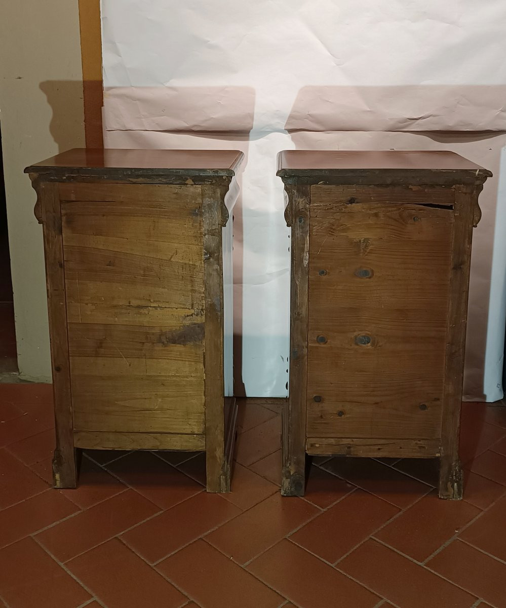 PAIRE DE TABLES DE CHEVET EN NOYER LOUIS-PHILIPPE PREMIÈRE MOITIÉ DU 19ème SIÈCLE-photo-6