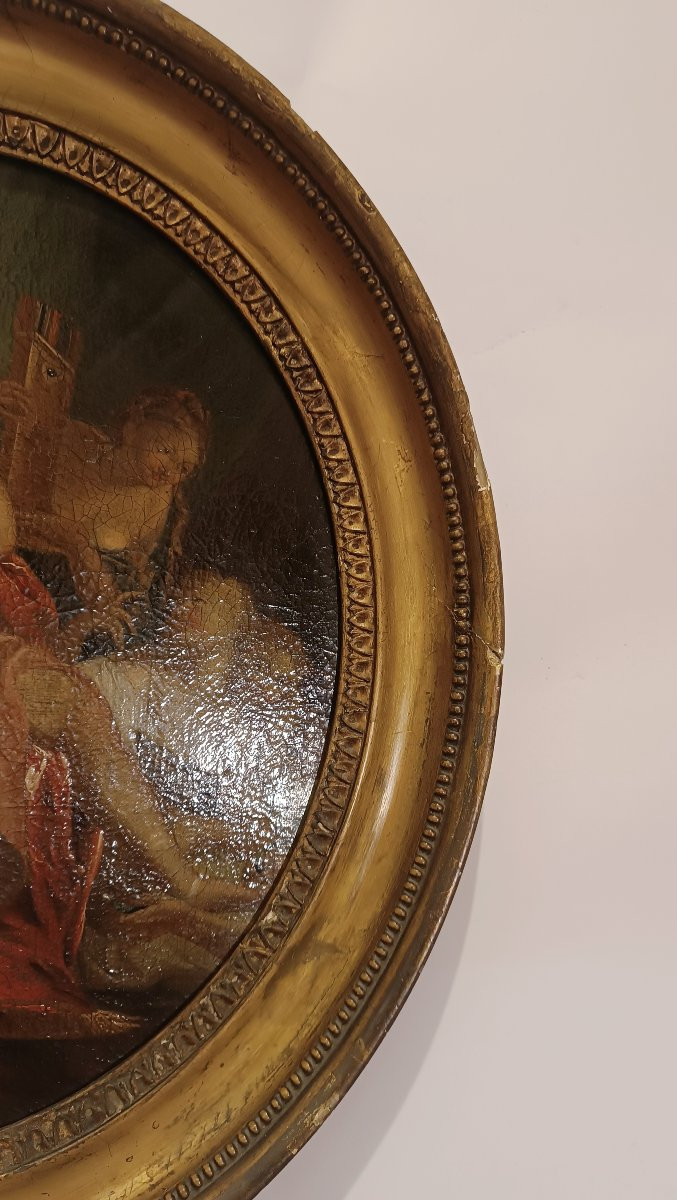 Early 18th Century Painting Of Diana On A Throne-photo-5