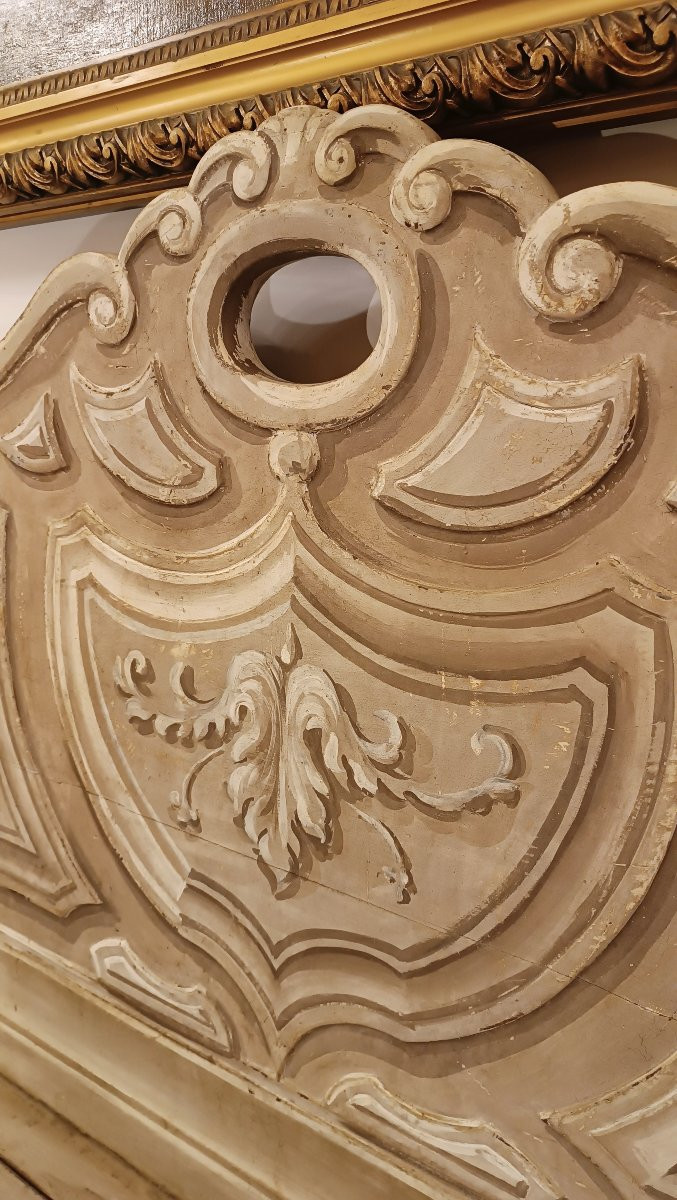 BANC EN NOYER LAQUÉ DÉBUT DU 19ème SIÈCLE-photo-4