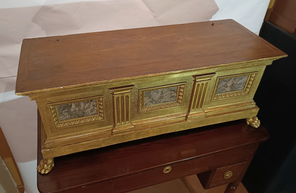 PETIT COFFRE NÉO-RENAISSANCE DORÉ SECONDE MOITIÉ DU 19ème SIÈCLE-photo-2