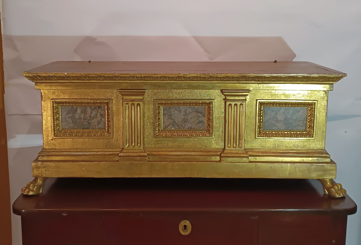 PETIT COFFRE NÉO-RENAISSANCE DORÉ SECONDE MOITIÉ DU 19ème SIÈCLE