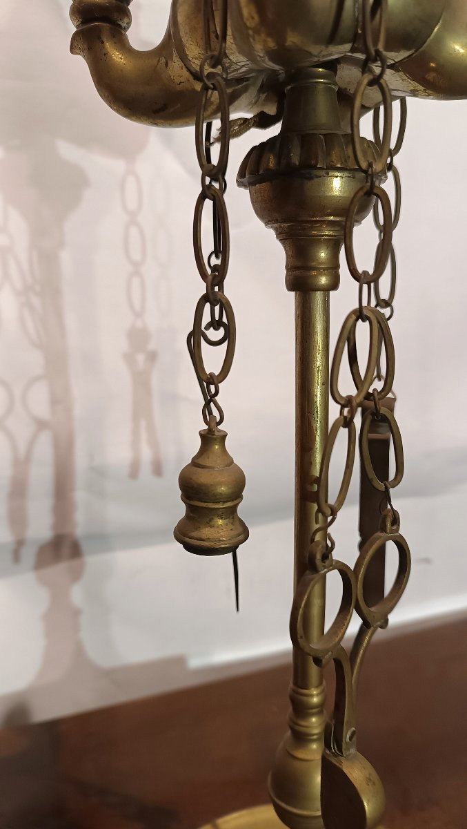 PAIRE DE LAMPES À PÉDALE FLORENTINES DÉBUT DU 19ème SIÈCLE-photo-2