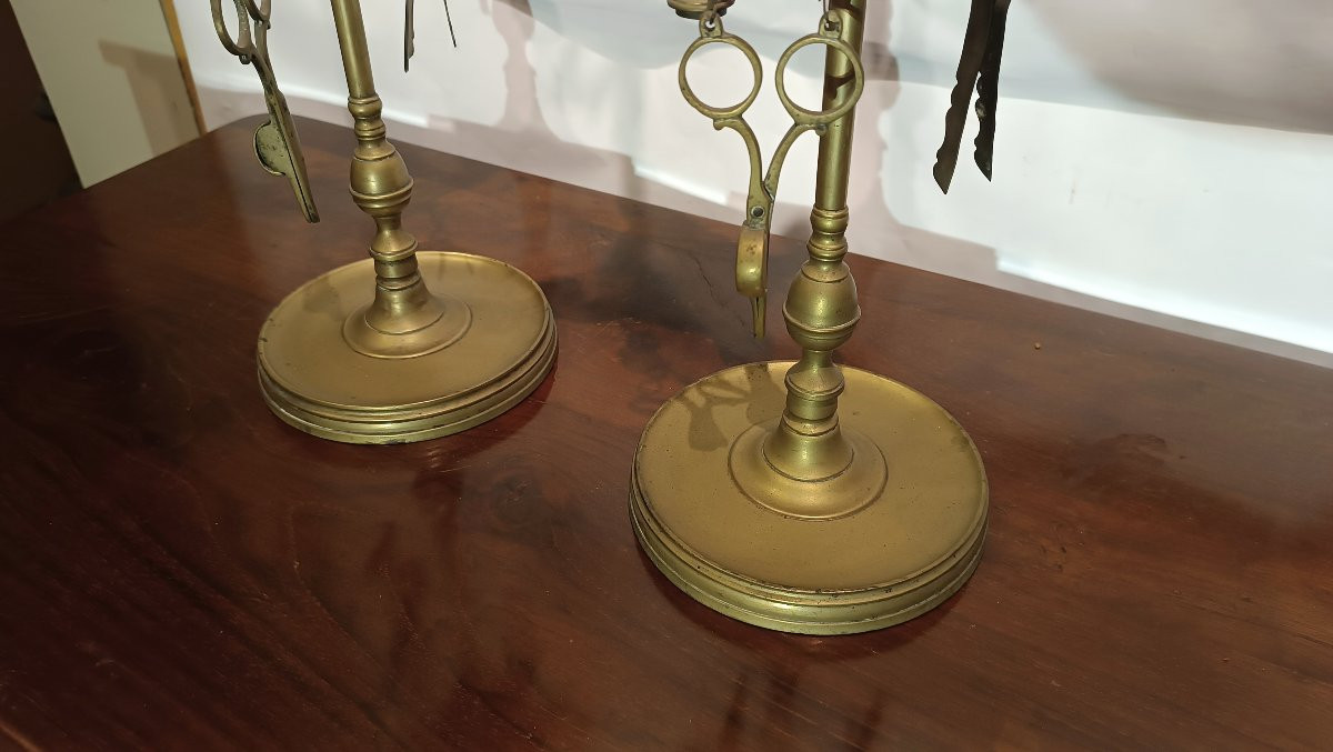 PAIRE DE LAMPES À PÉDALE FLORENTINES DÉBUT DU 19ème SIÈCLE-photo-4