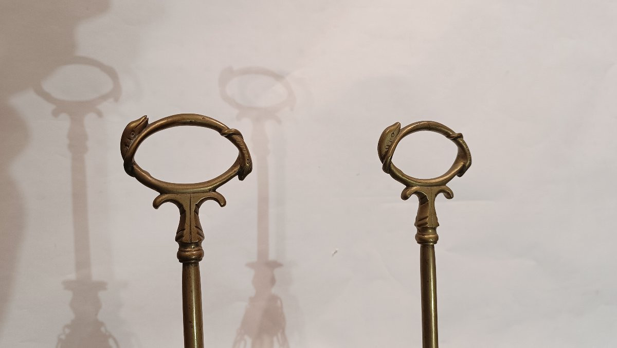 PAIRE DE LAMPES À PÉDALE FLORENTINES DÉBUT DU 19ème SIÈCLE-photo-6