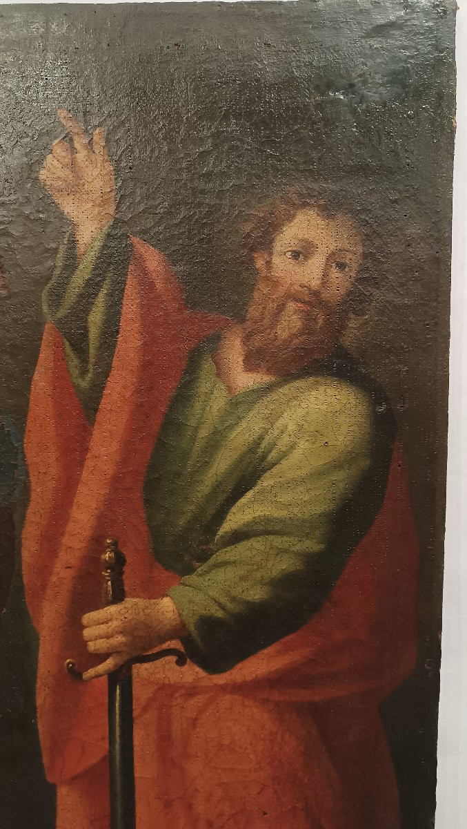 TABLEAU DES SAINTS PIERRE ET PAUL 16ème SIÈCLE-photo-3