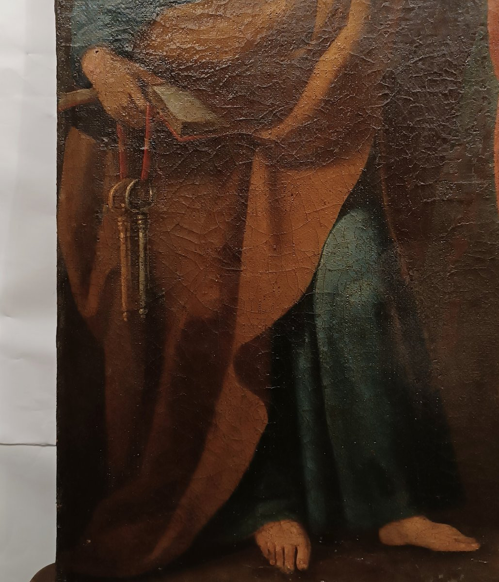 TABLEAU DES SAINTS PIERRE ET PAUL 16ème SIÈCLE-photo-3