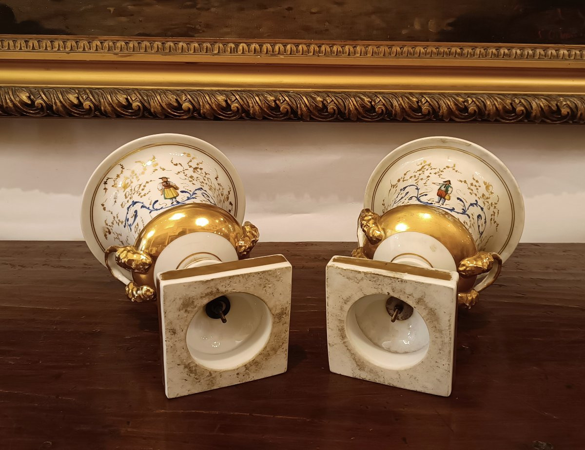 PAIRE DE VASES EN PORCELAINE EMPIRE DÉBUT DU 19ème SIÈCLE-photo-4