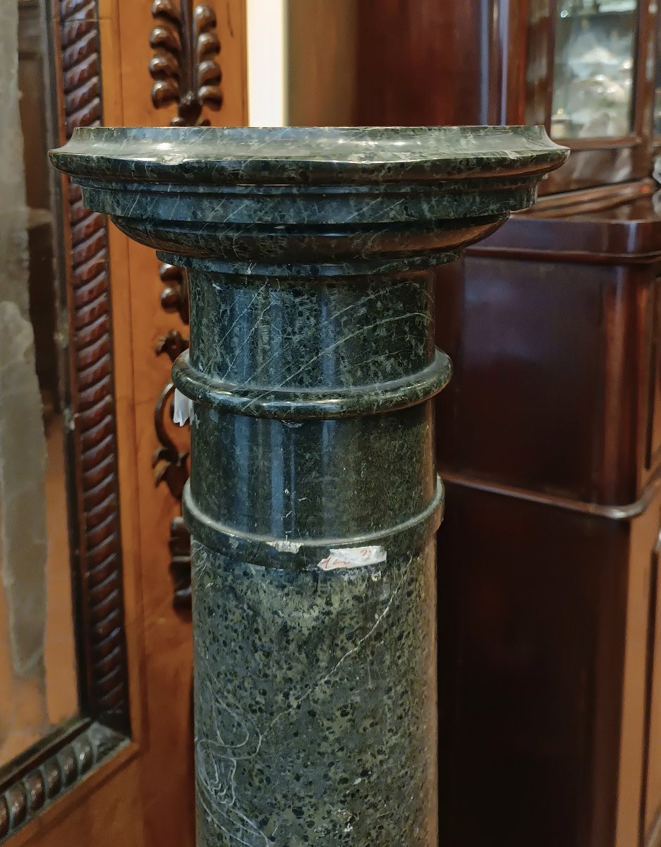 Mid-18th Century Green Marble Column With Graffito-photo-4