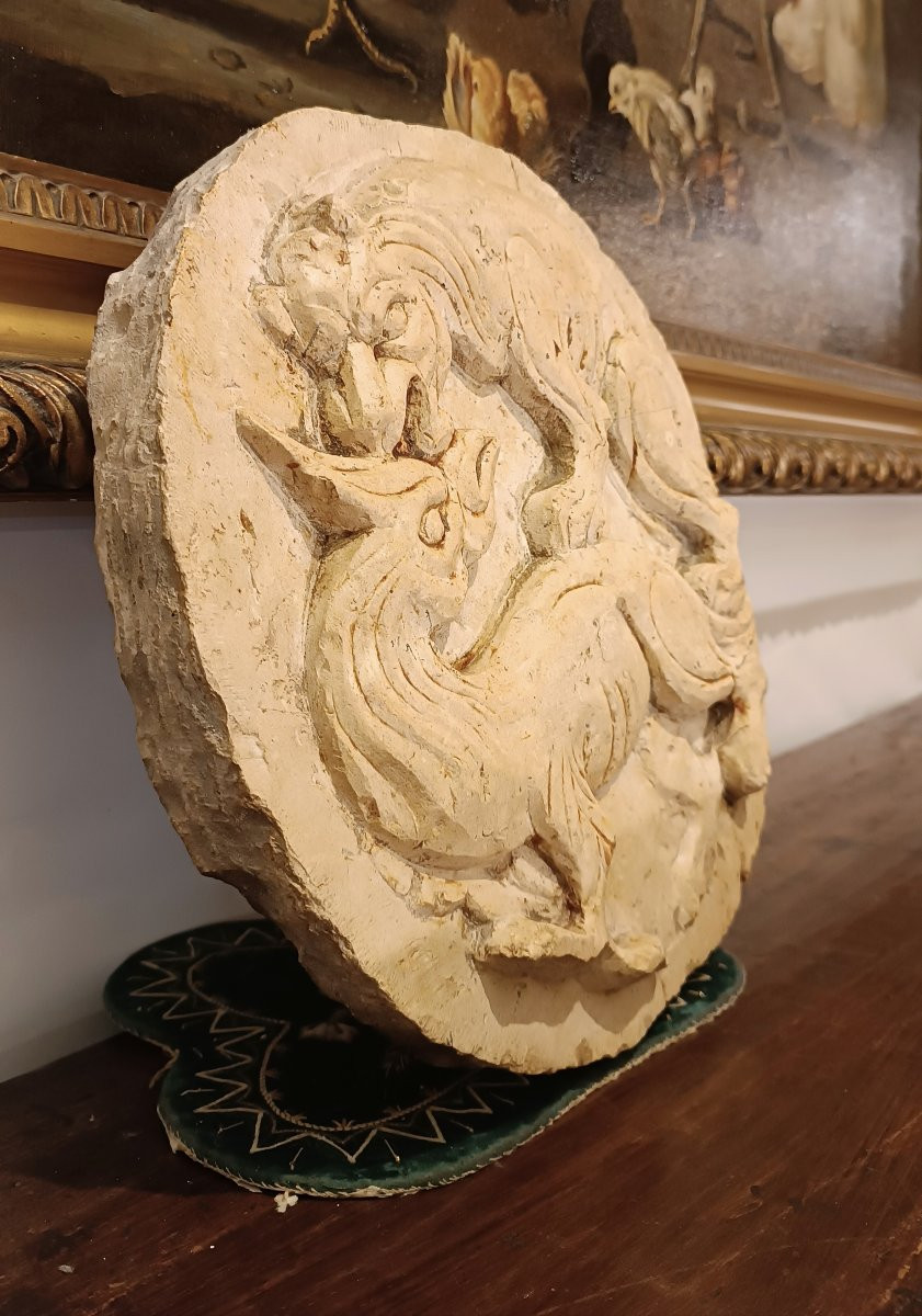 PATÈRE VÉNITIENNE EN PIERRE D'ISTRIE DÉBUT DU 17ème SIÈCLE-photo-4