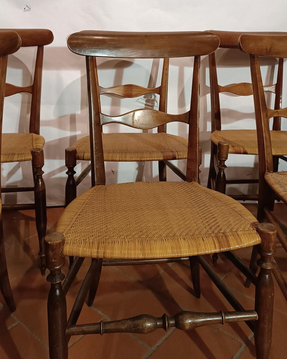 Late 19th Century Six Miniature Chairs-photo-4