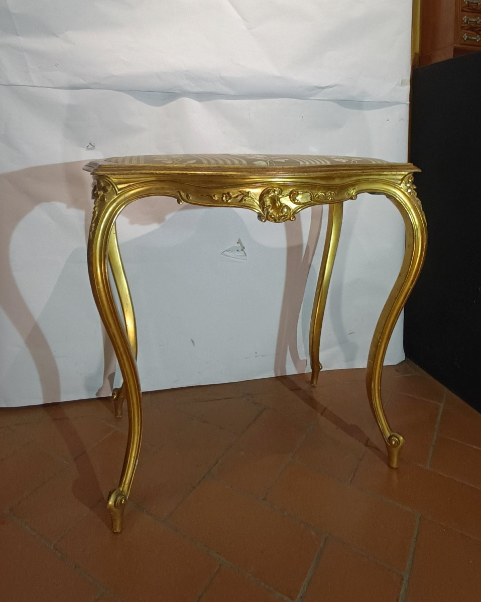 TABLE BASSE EN BOIS DORÉ STYLE LOUIS XV MILIEU DU 19ème SIÈCLE-photo-3
