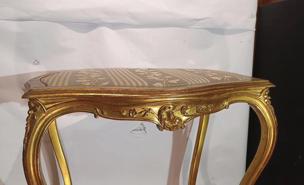 TABLE BASSE EN BOIS DORÉ STYLE LOUIS XV MILIEU DU 19ème SIÈCLE-photo-4