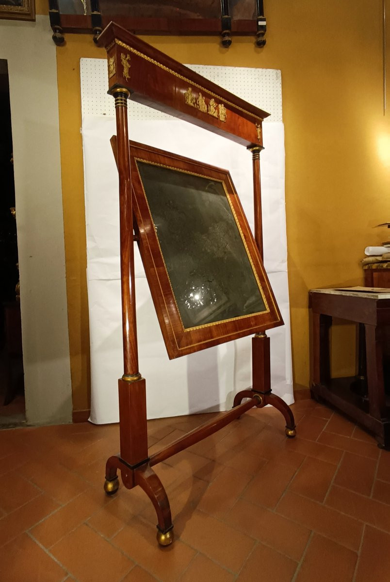 PSYCHÉ EMPIRE EN NOYER DÉBUT DU 19ème SIÈCLE-photo-2