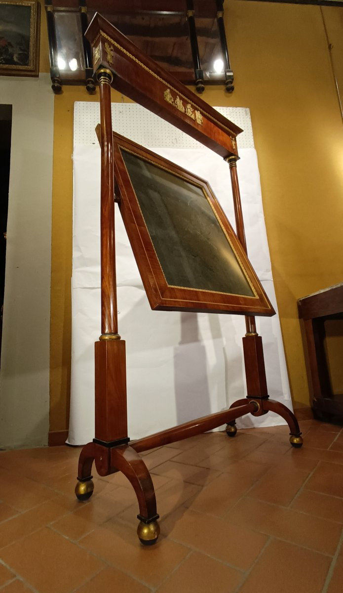 PSYCHÉ EMPIRE EN NOYER DÉBUT DU 19ème SIÈCLE-photo-3