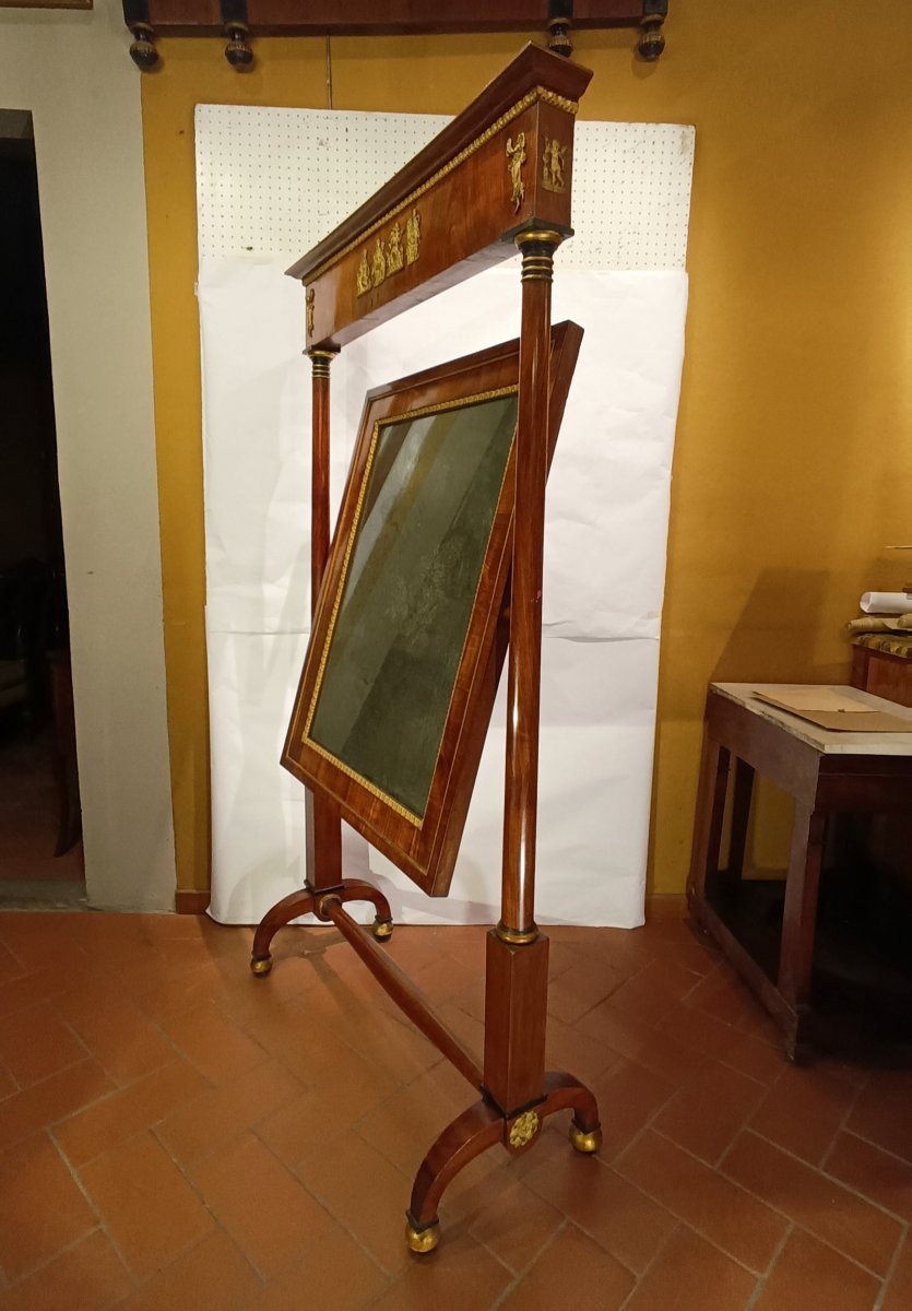 PSYCHÉ EMPIRE EN NOYER DÉBUT DU 19ème SIÈCLE-photo-2