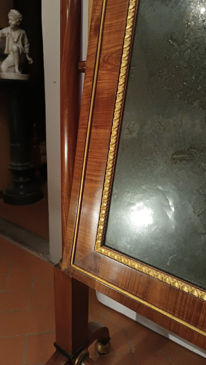 PSYCHÉ EMPIRE EN NOYER DÉBUT DU 19ème SIÈCLE-photo-6