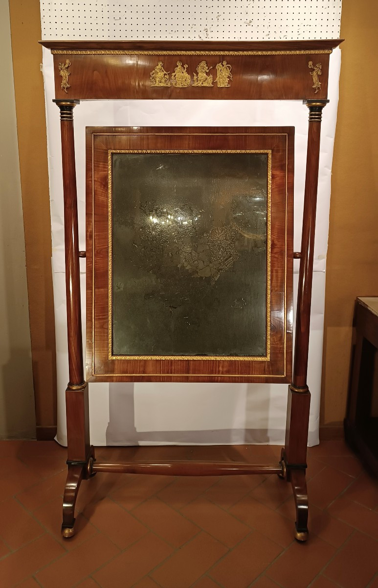 PSYCHÉ EMPIRE EN NOYER DÉBUT DU 19ème SIÈCLE