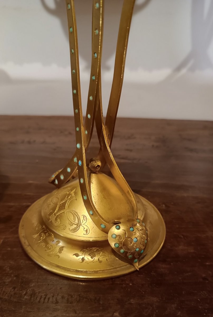 Mid-19th Century Triptych With Clock And Candelabra-photo-2