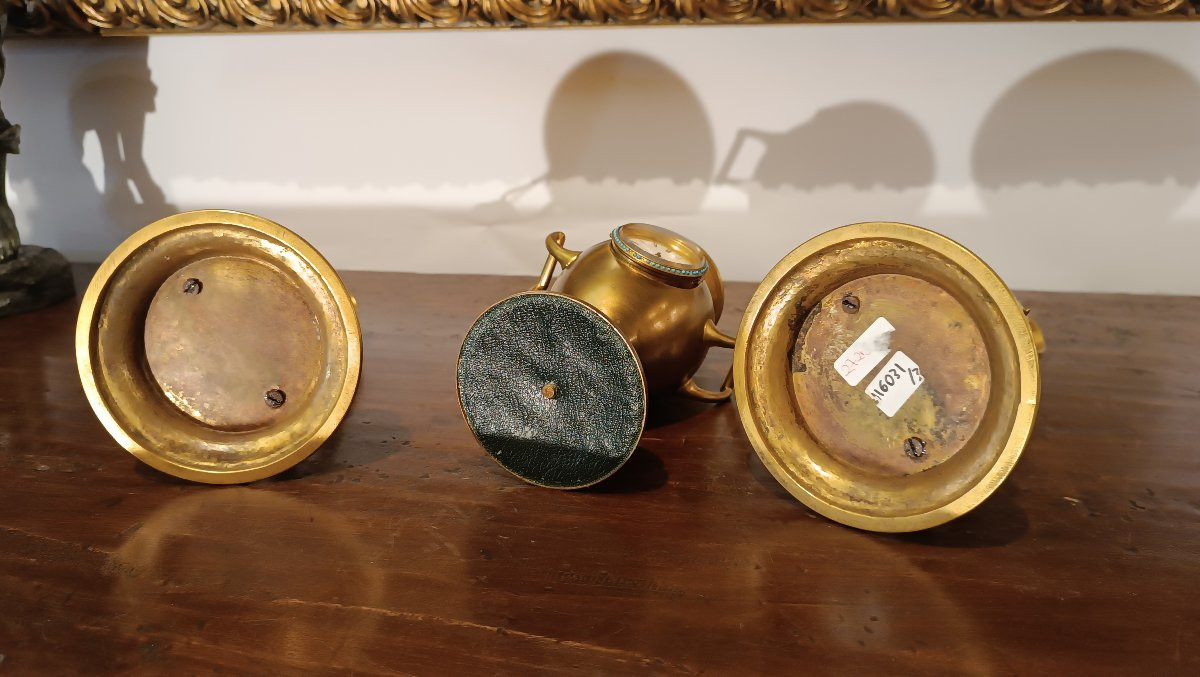 Mid-19th Century Triptych With Clock And Candelabra-photo-3