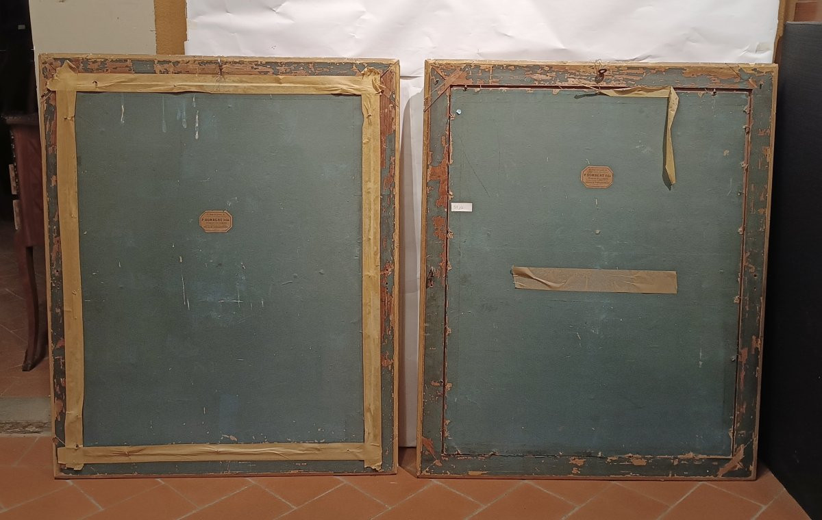 PAIRE D'AQUARELLES DE BERGERS PAR DOMENICO DE ANGELIS FIN DU 18ème SIÈCLE-photo-2