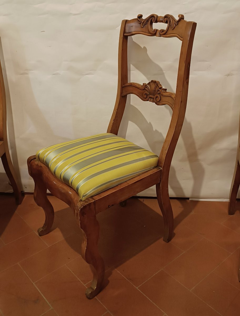 Set Of Eight Lemon-finished Chairs From The Mid-19th Century-photo-4