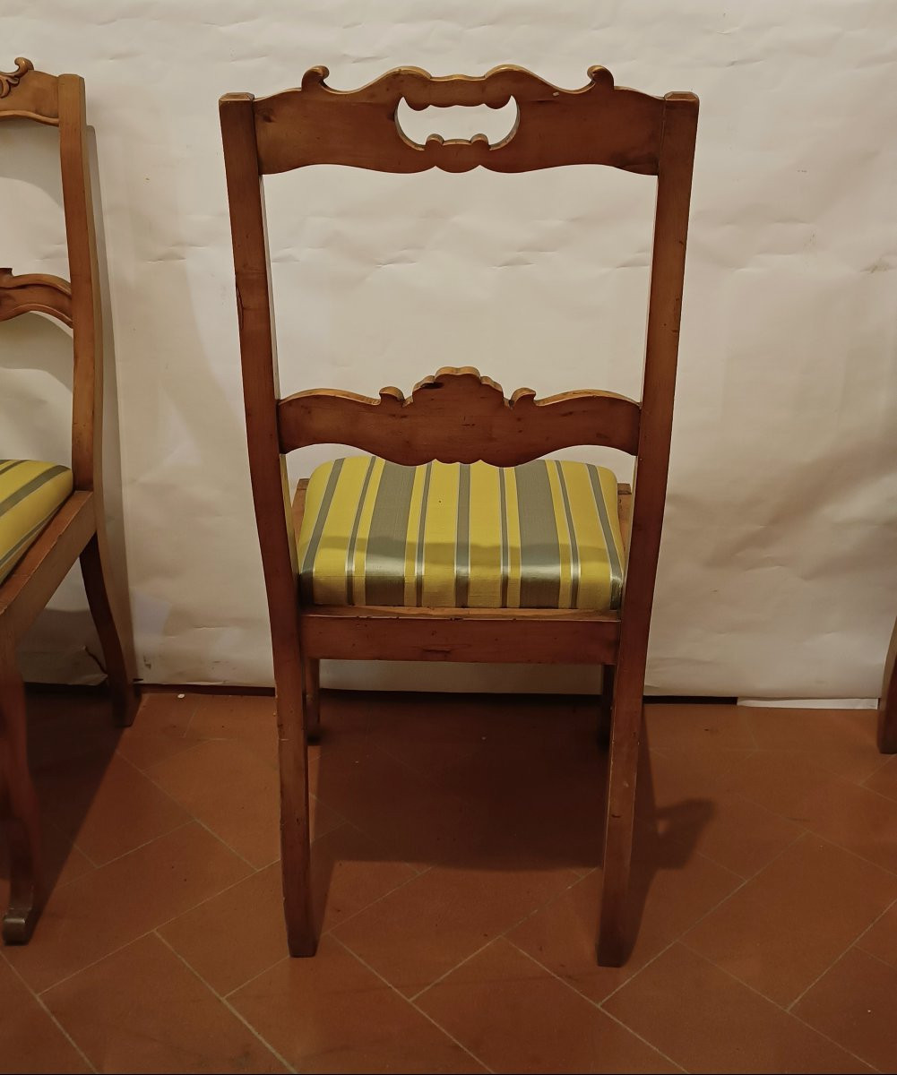 Set Of Eight Lemon-finished Chairs From The Mid-19th Century-photo-4